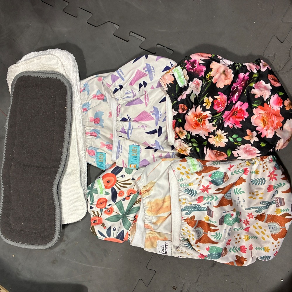 Nora's Nursery Alvababy Wegreeco Pocket Diapers Inserts Floral Cactus Lot OS